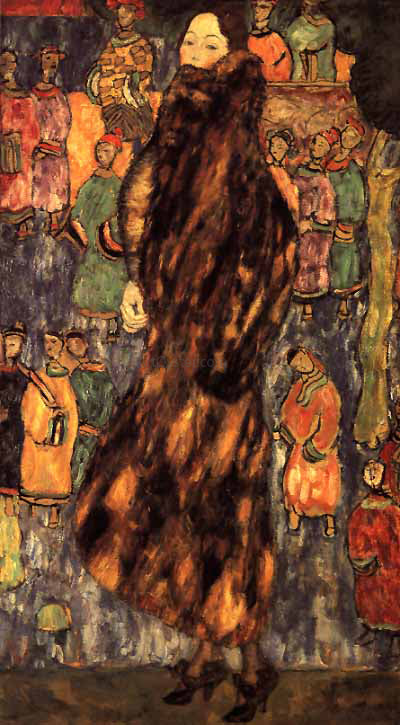 Gustav Klimt Der Iltspelz - Hand Painted Oil Painting