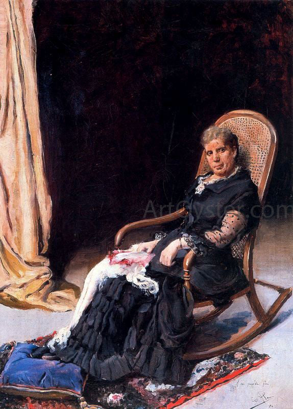 Cecilio Pla y Gallardo Descansando en la tumbona - Hand Painted Oil Painting