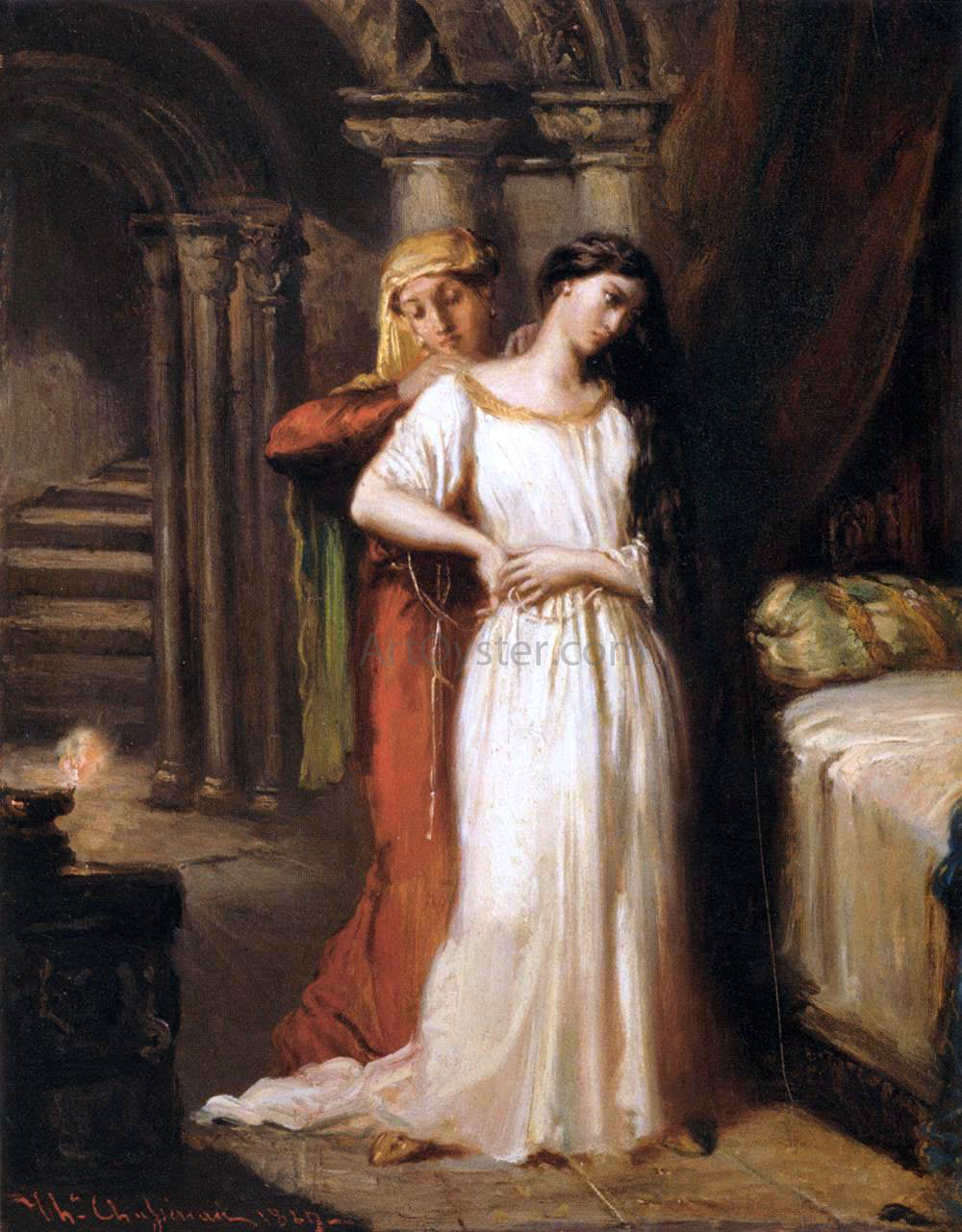 Theodore Chasseriau Desdemona Retiring to Her Bed - Hand Painted Oil Painting