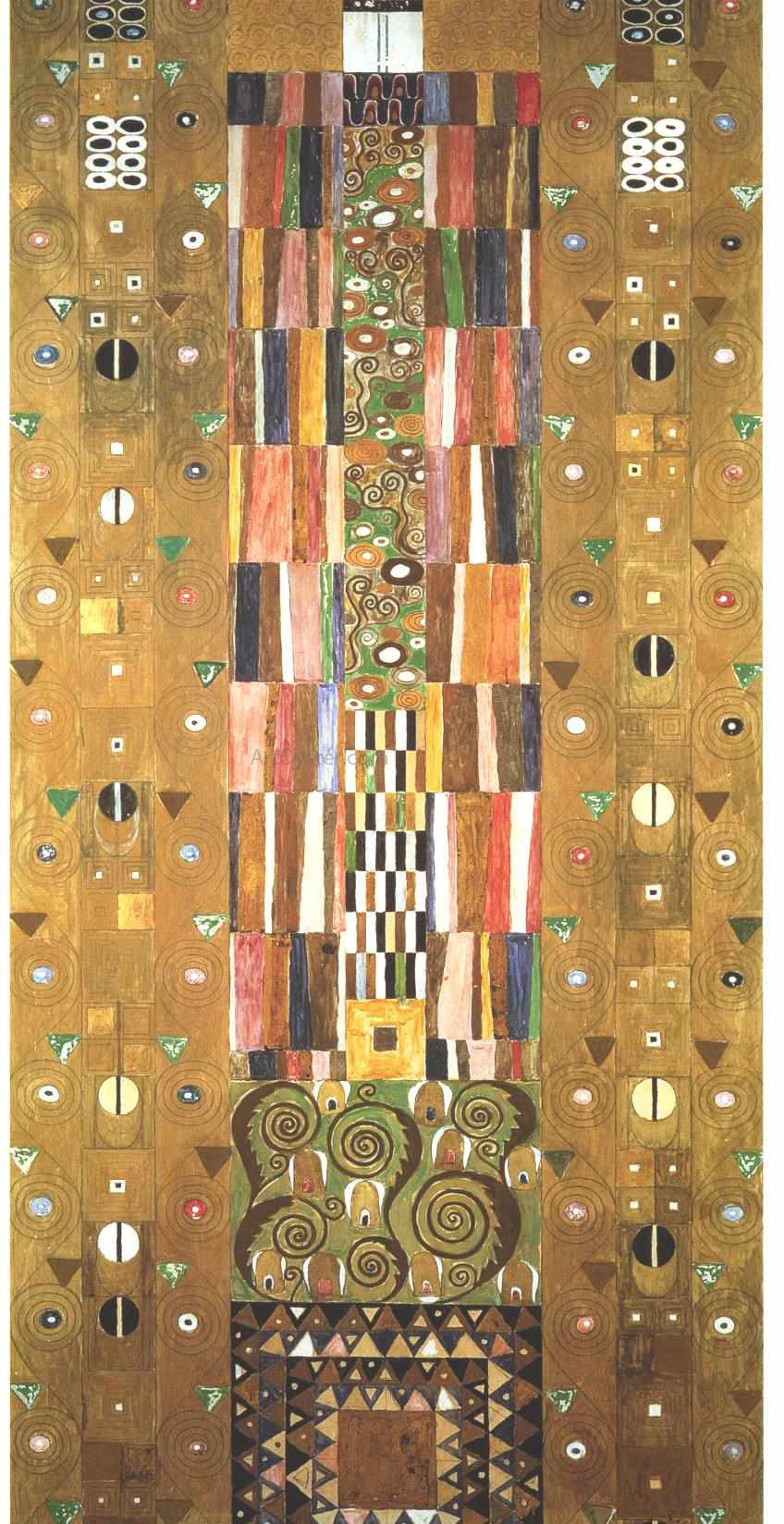 Gustav Klimt Design for the Stocletfries - End of the wall - Hand Painted Oil Painting