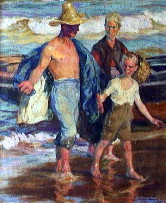 Mongrell Torrent Despues de la pesca - Hand Painted Oil Painting