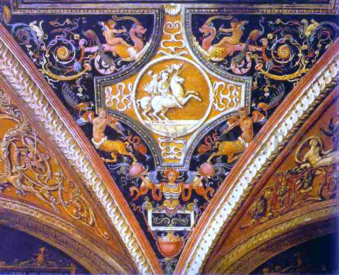Pietro Perugino Detail of the Ceiling - Hand Painted Oil Painting
