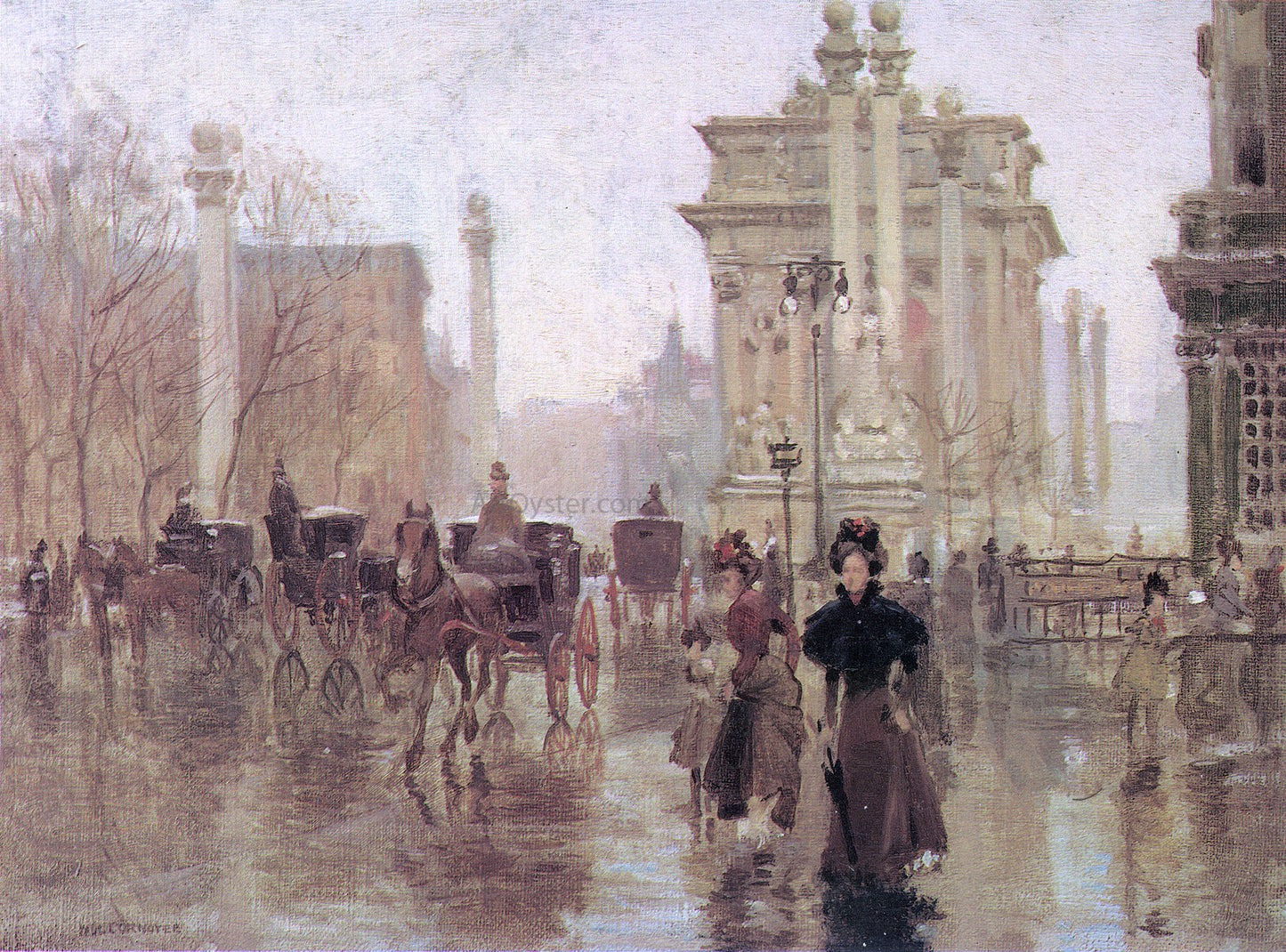 Paul Cornoyer Dewey's Arch - Hand Painted Oil Painting