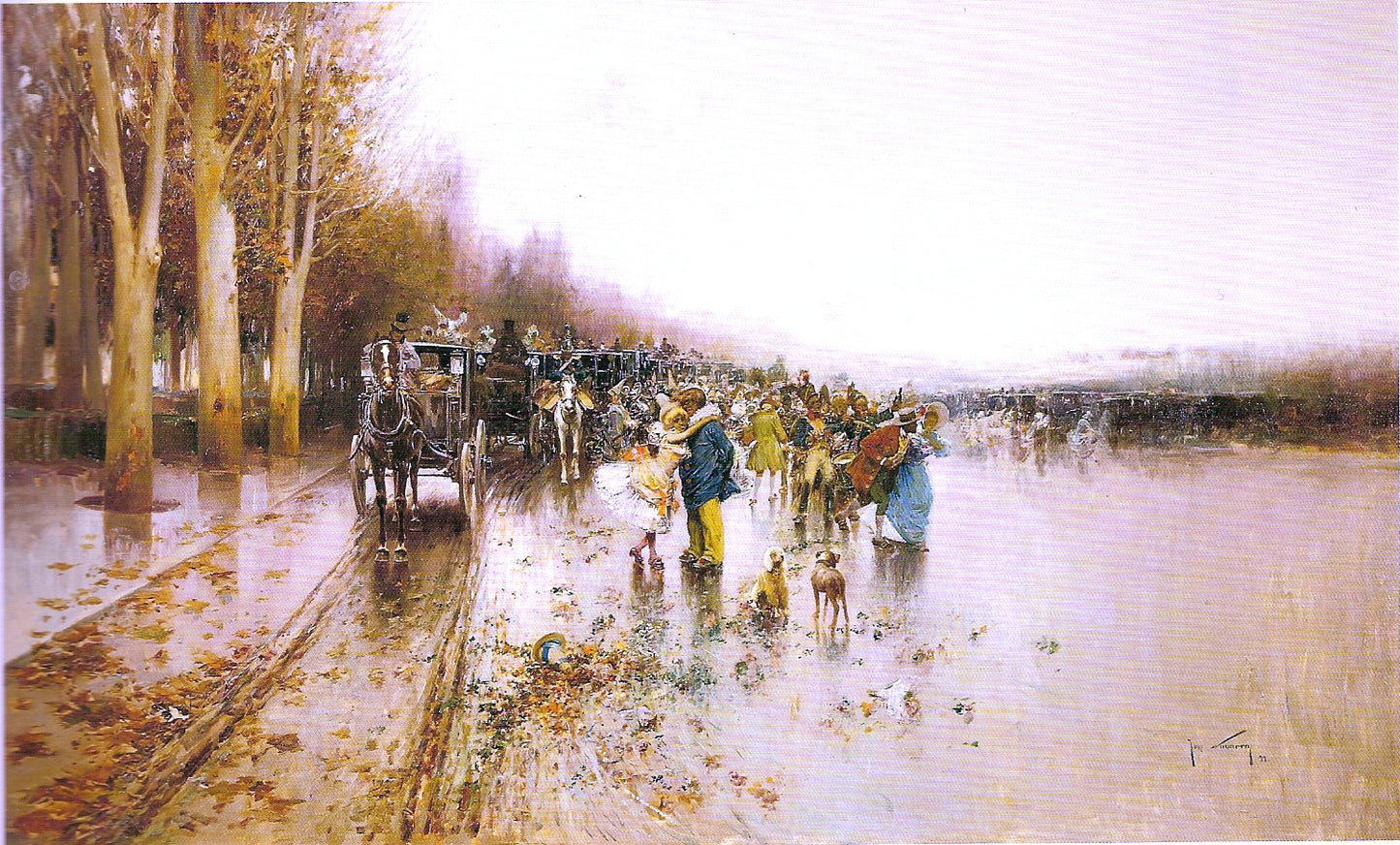 Jose Navarro Llorens Dia de lluvia - Hand Painted Oil Painting