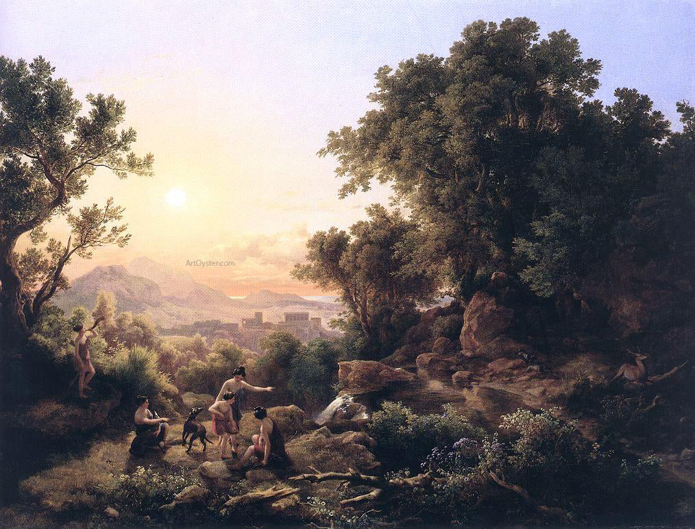 The Elder Karoly Marko Diana at the Hunt (Hunting Nymphs) - Hand Painted Oil Painting