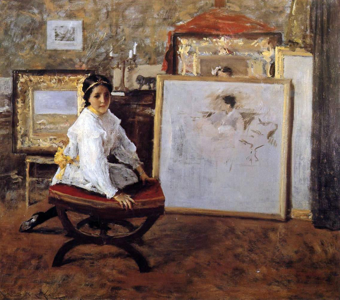 William Merritt Chase Did You Speak to Me? - Hand Painted Oil Painting