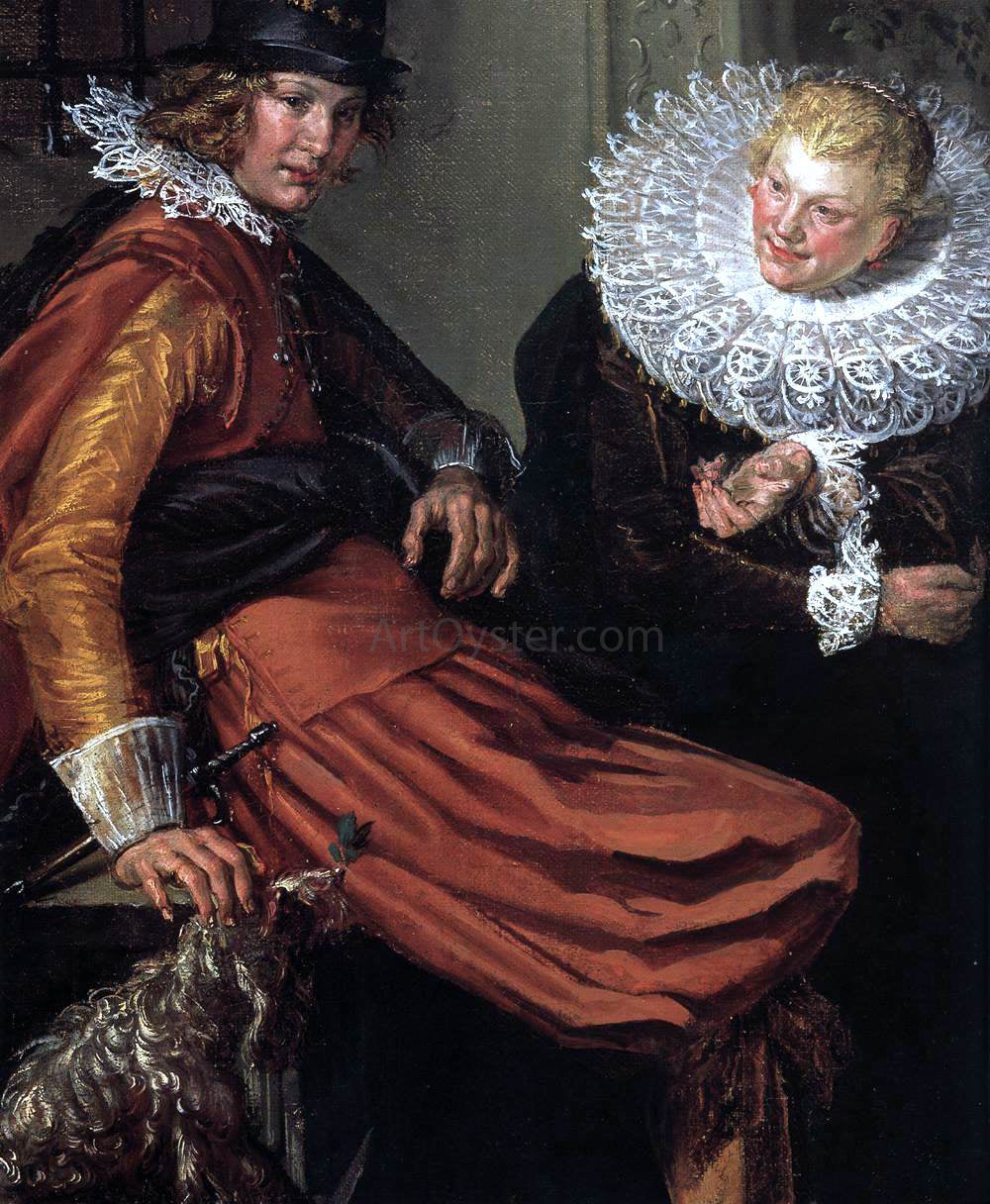 Willem Pietersz Buytewech Dignified Couples Courting (detail) - Hand Painted Oil Painting