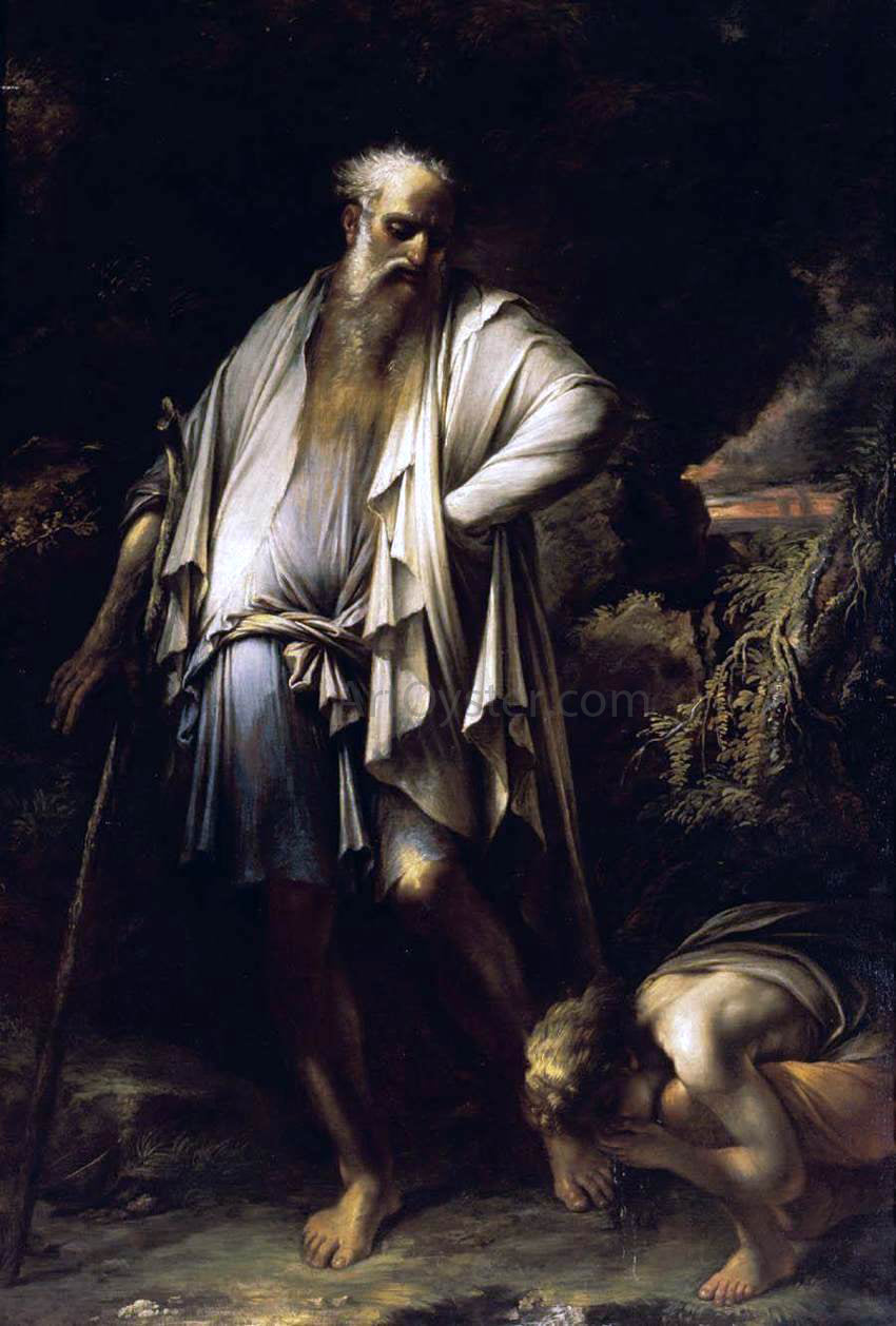Salvator Rosa Diogenes Casting Away His Cup - Hand Painted Oil Painting