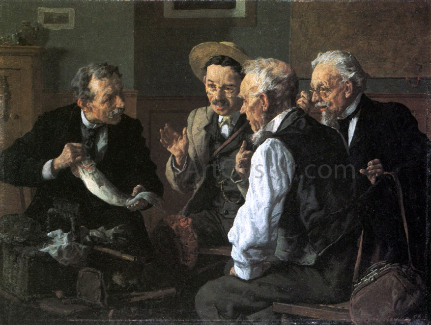 Louis C Moeller Discussing the Catch - Hand Painted Oil Painting