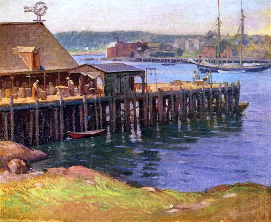 Frank Duveneck Dock Workers, Gloucester - Hand Painted Oil Painting
