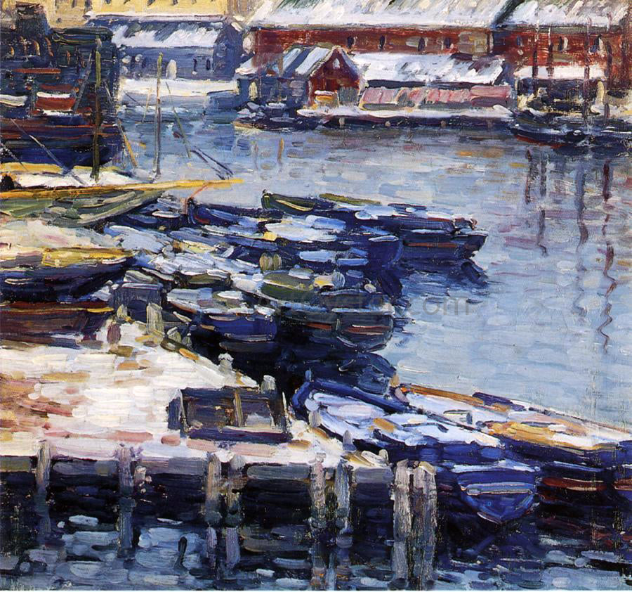 Charles Salis Kaelin A Dock in Winter - Hand Painted Oil Painting