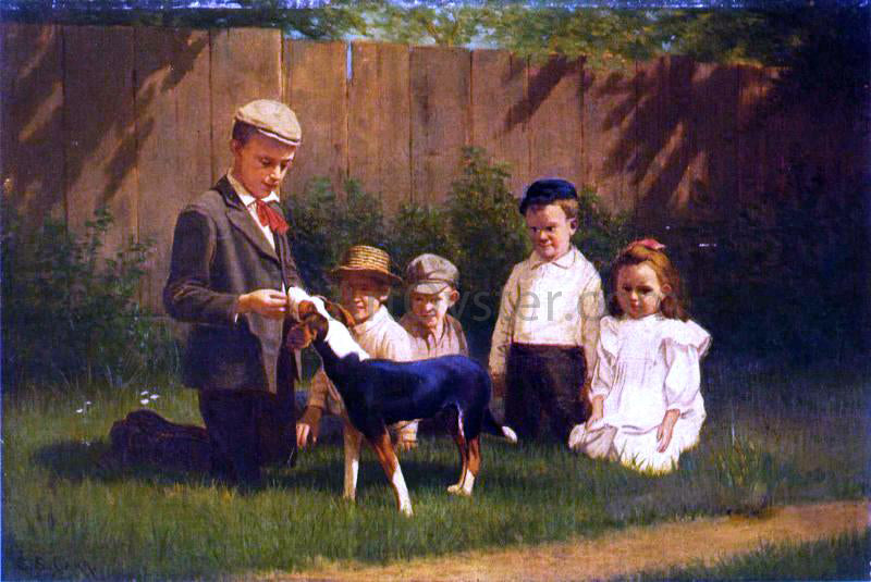 Samuel S Carr Dog Trainers - Hand Painted Oil Painting