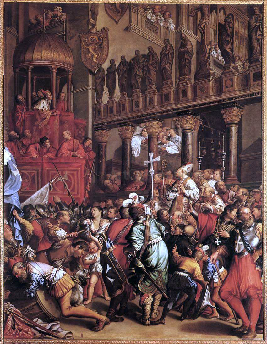 Jean LeClerc Doge Enrico Dandolo Recruiting for the Crusade - Hand Painted Oil Painting