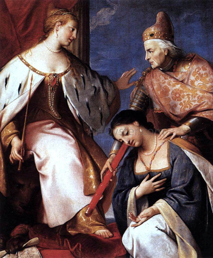 Gregorio Lazzarini Doge Morosini Offers the Reconquered Morea to Venice - Hand Painted Oil Painting