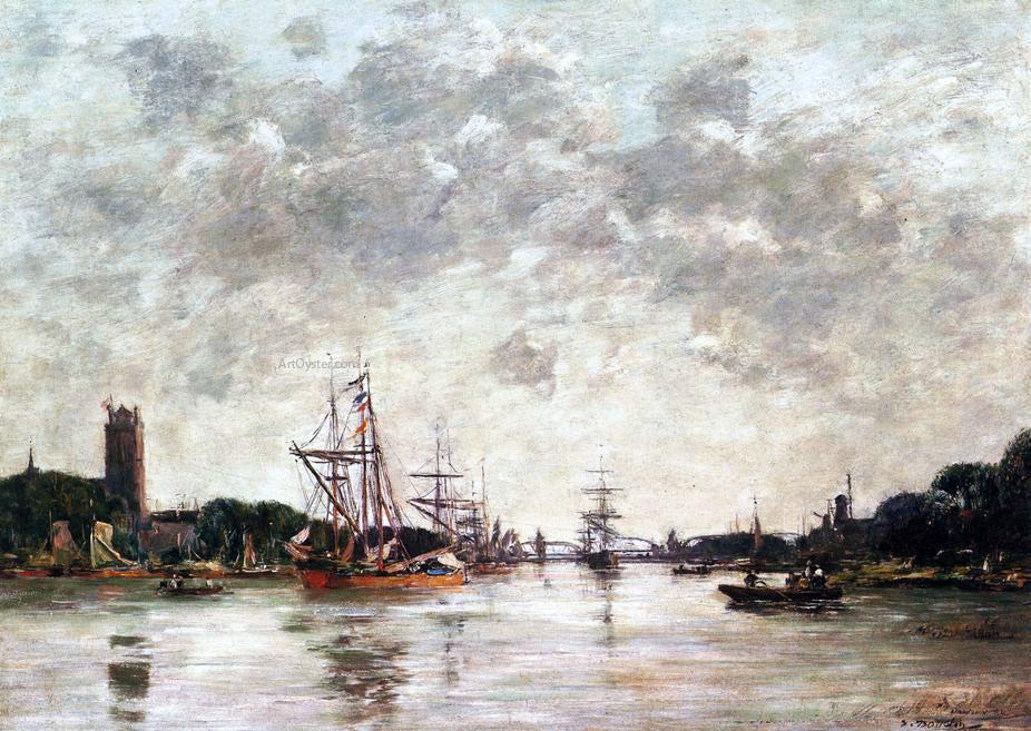 Eugene-Louis Boudin Dordrecht, Le Meuse, View of Swandrecht - Hand Painted Oil Painting