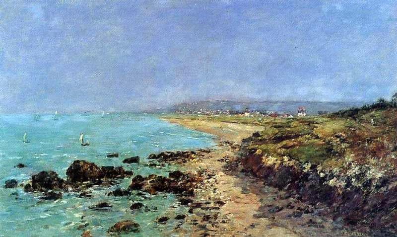 Eugene-Louis Boudin Douarnenez, the Shore and the Bay - Hand Painted Oil Painting