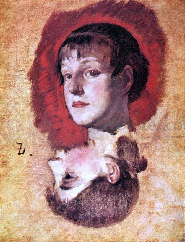 Frank Duveneck Double Portrait of a Girl - Hand Painted Oil Painting