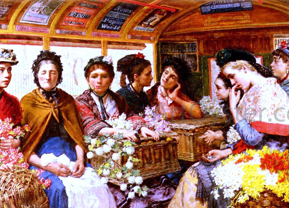 Maria Matilda Brooks Down Piccadilly, Returning From Covent Garden Market One June Morning, 1882 - Hand Painted Oil Painting