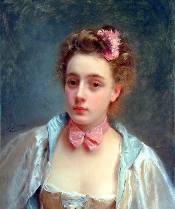  Gustave Jean Jacquet Dressed for the Ball - Hand Painted Oil Painting