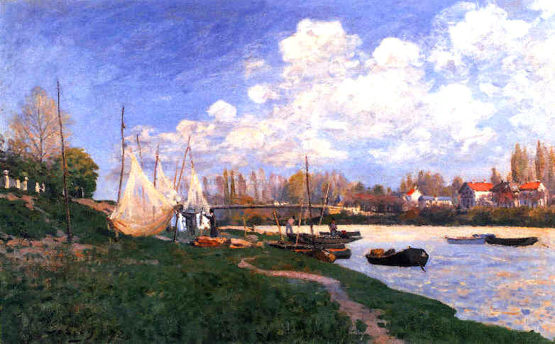 Alfred Sisley Drying Nets - Hand Painted Oil Painting
