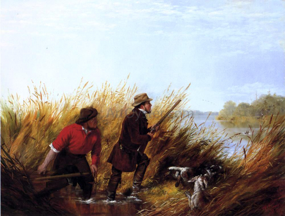 Arthur Fitzwilliam Tait Duck Shooting: A Good Shot - Hand Painted Oil Painting