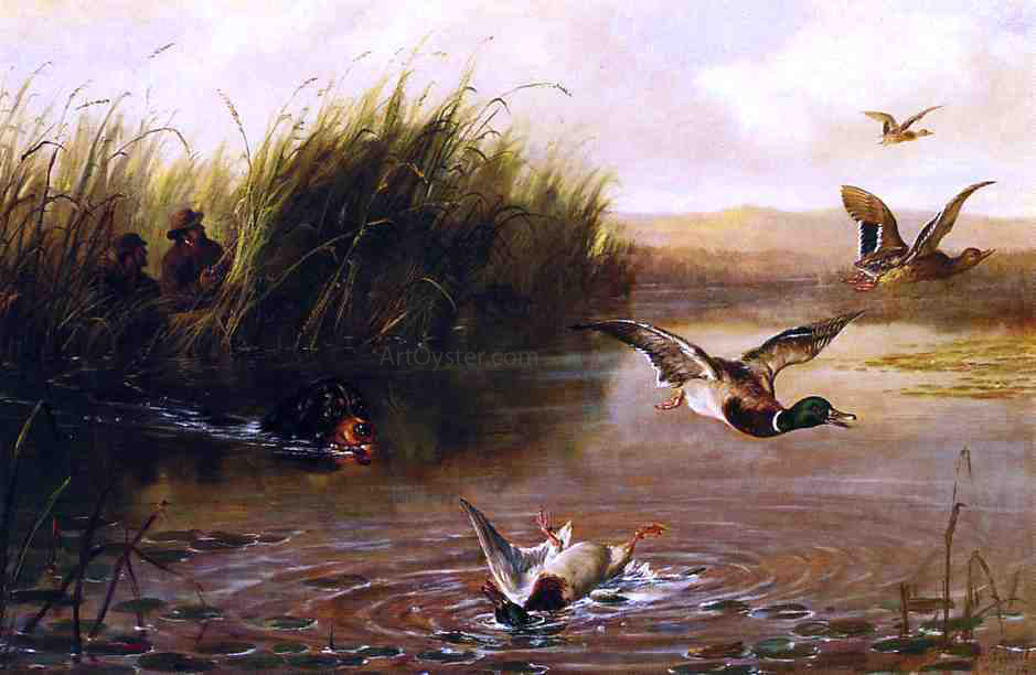 Arthur Fitzwilliam Tait The Duck Shooting - Hand Painted Oil Painting