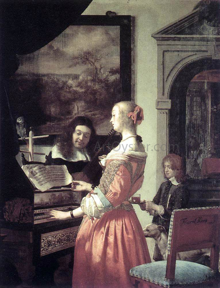 The Elder Frans Van Mieris Duet - Hand Painted Oil Painting