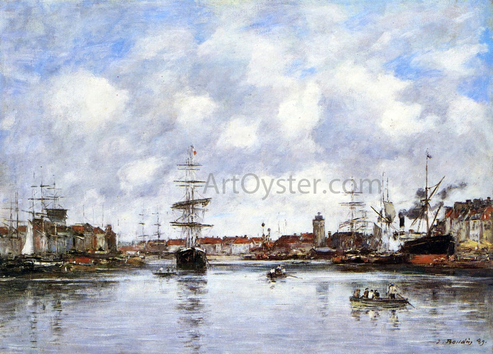 Eugene-Louis Boudin Dunkirk, the Hollandaise Basin - Hand Painted Oil Painting