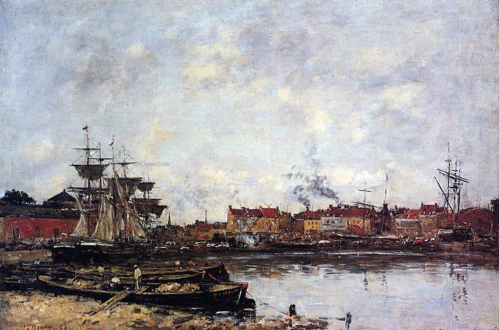 Eugene-Louis Boudin Dunkirk, the Inner Port - Hand Painted Oil Painting