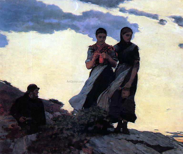 Winslow Homer Early Evening (also known as Sailors Take Warning) - Hand Painted Oil Painting