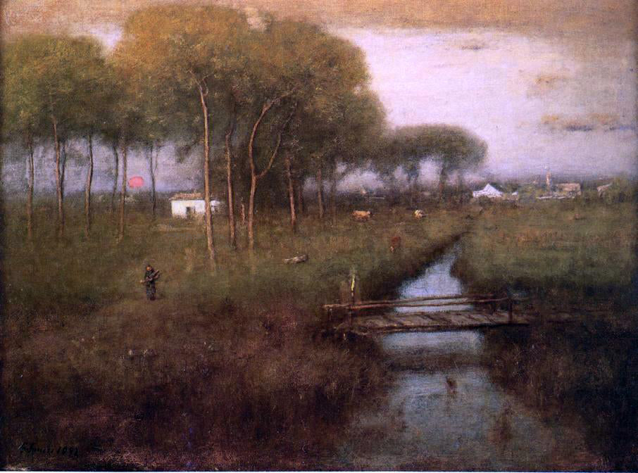 George Inness Early Moonrise, Tarpon Springs - Hand Painted Oil Painting