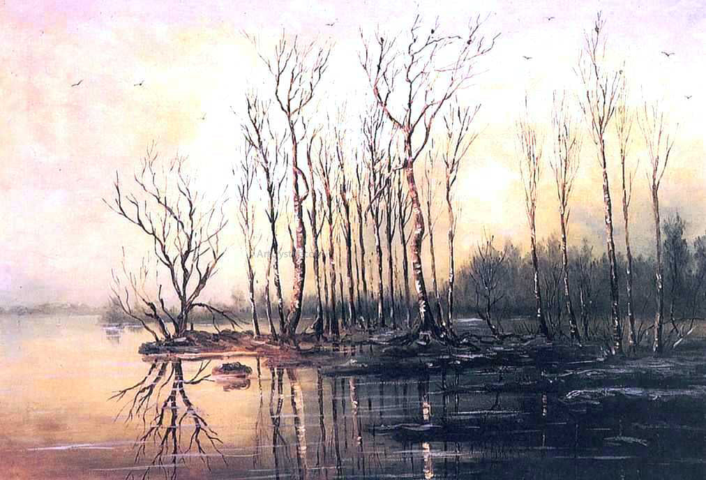  Alexei Kondratevich Savrasov Early Spring, Flood - Hand Painted Oil Painting