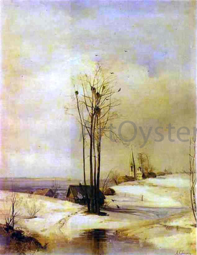  Alexei Kondratevich Savrasov Early Spring, Thaw - Hand Painted Oil Painting
