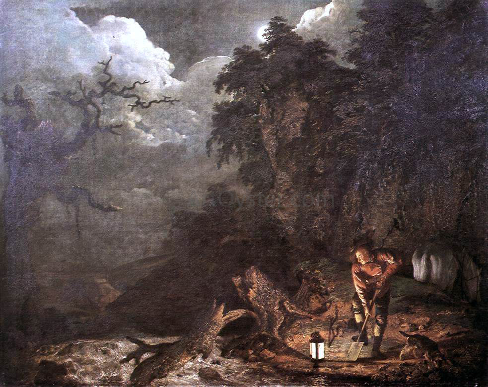  Joseph Wright Earthstopper at the Bank of Derwent - Hand Painted Oil Painting