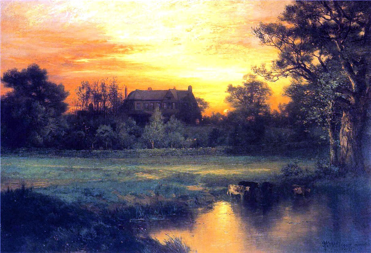 Thomas Moran East Hampton, Long Island - Hand Painted Oil Painting