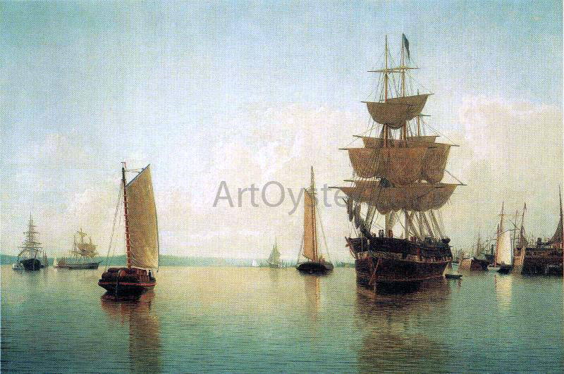 William Bradford East River Off Lower Manhattan - Hand Painted Oil Painting
