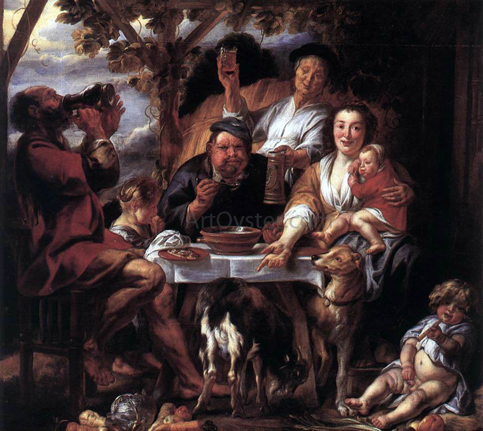 Jacob Jordaens Eating Man - Hand Painted Oil Painting
