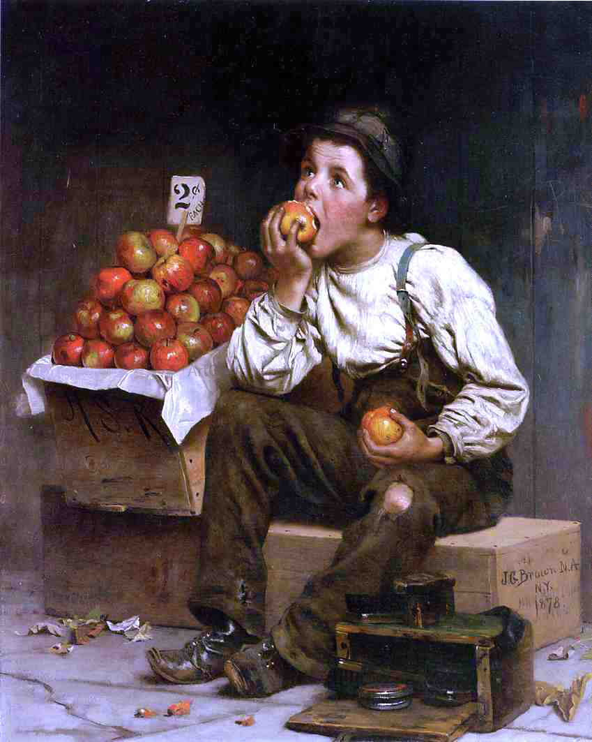 John George Brown Eating the Profits - Hand Painted Oil Painting