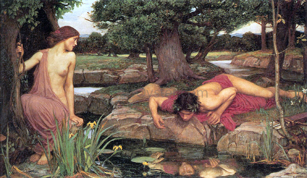 John William Waterhouse Echo and Narcissus - Hand Painted Oil Painting