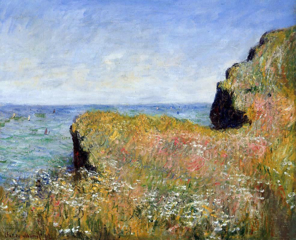 Claude Oscar Monet Edge of the Cliff, at Pourville - Hand Painted Oil Painting