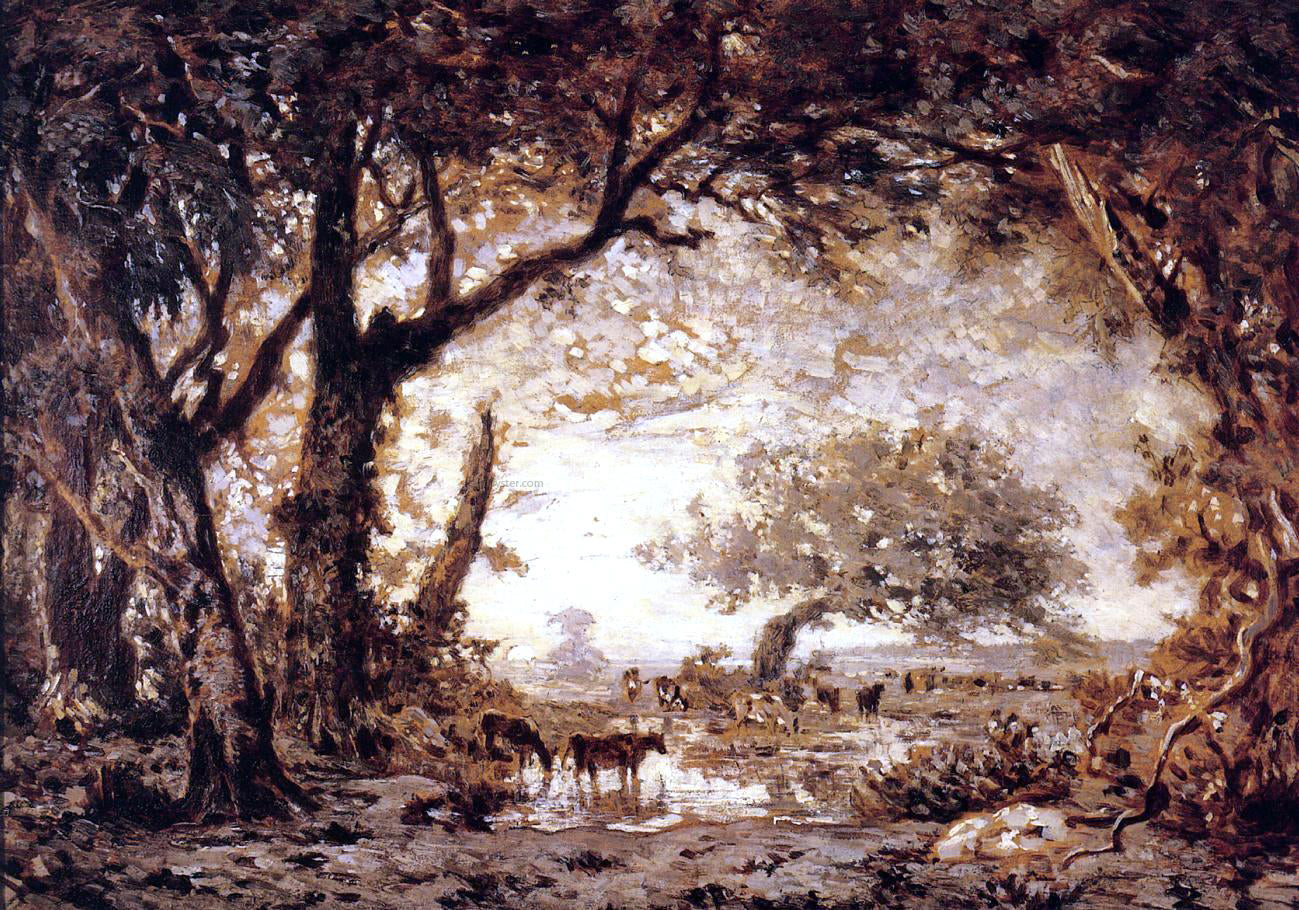 Theodore Rousseau Edge of the Forest of Fontainebleau - Hand Painted Oil Painting