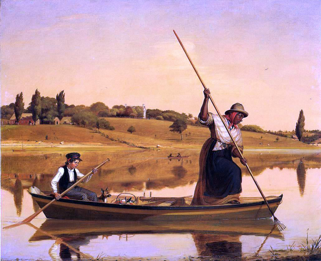 William Sidney Mount Eel Spearing at Setauket (also known as Recolections of Early Days - "Fishing Along Shore") - Hand Painted Oil Painting