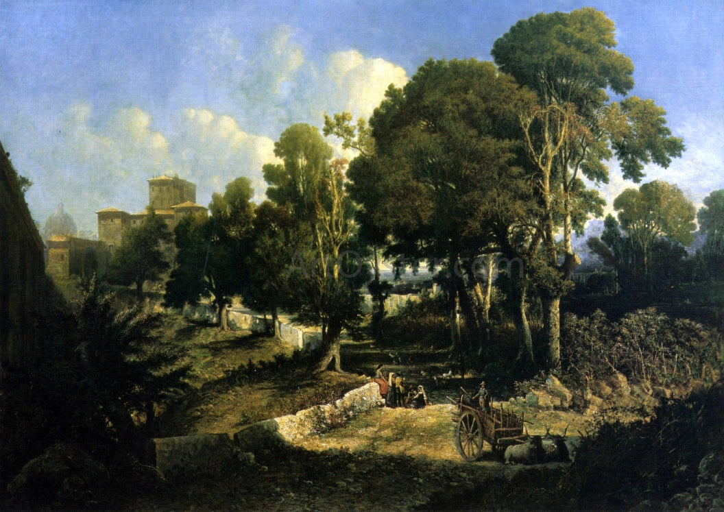 George Loring Brown Effect near Noon - Along the Appian Way - Hand Painted Oil Painting