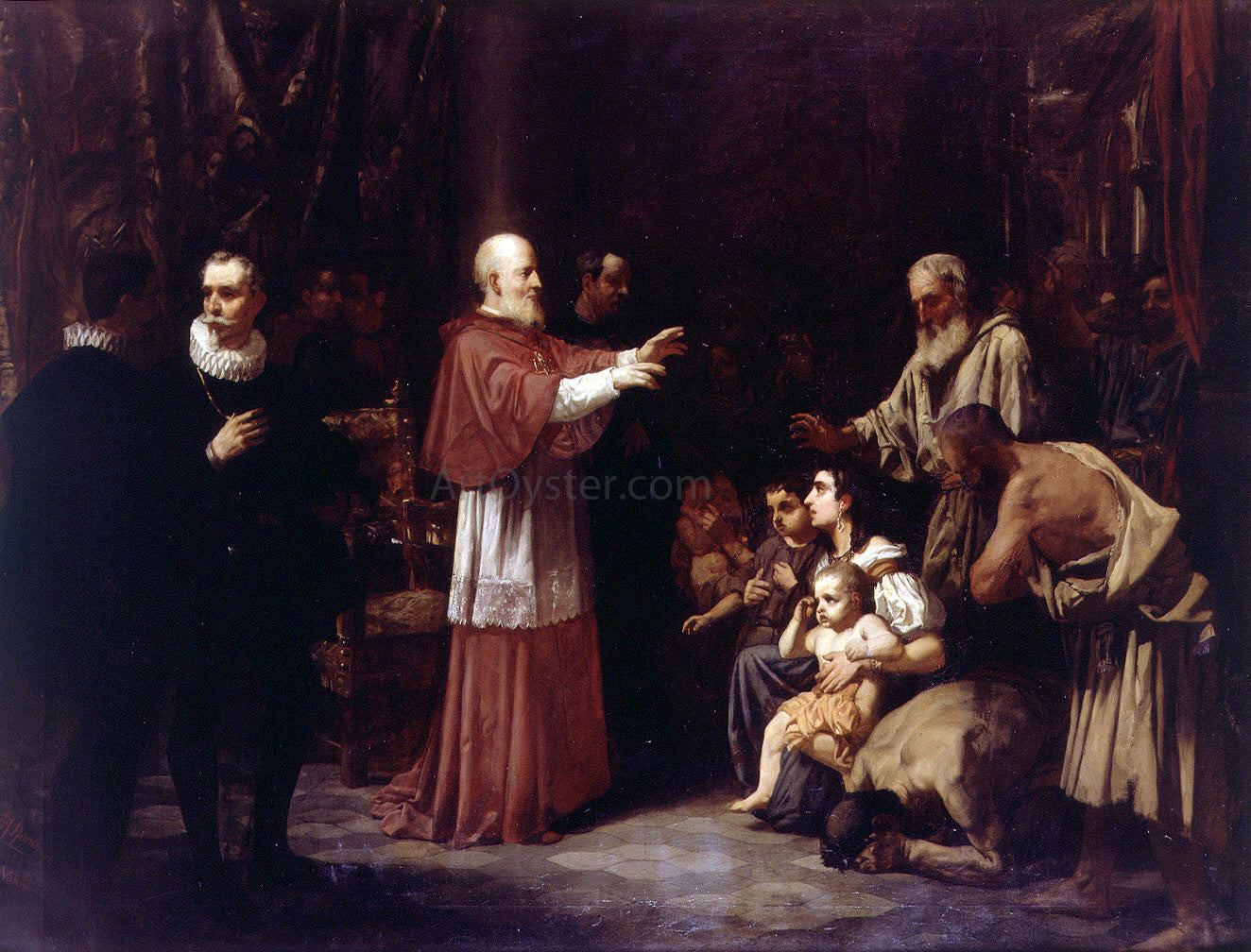 Francisco Domingo Marques El Beato Juan de Ribera en la Expulsion de los Moriscos - Hand Painted Oil Painting