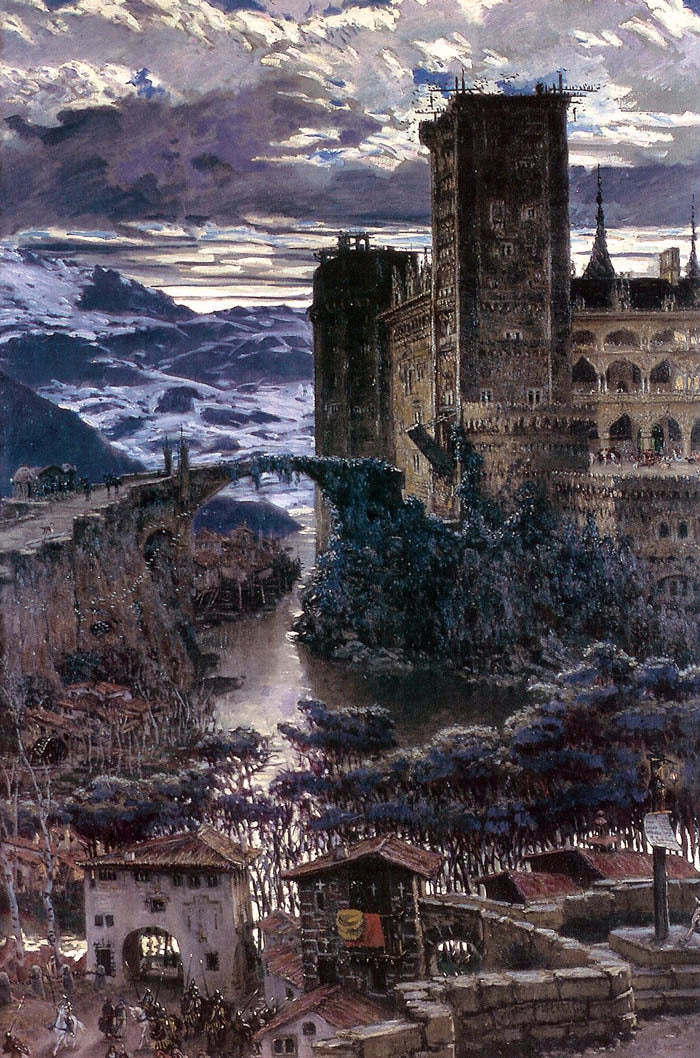 Antonio Munoz Degrain El Castillo - Hand Painted Oil Painting