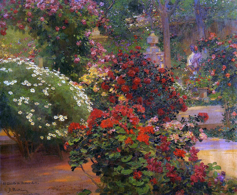 Jose Benlliure Gil El Jardin - Hand Painted Oil Painting