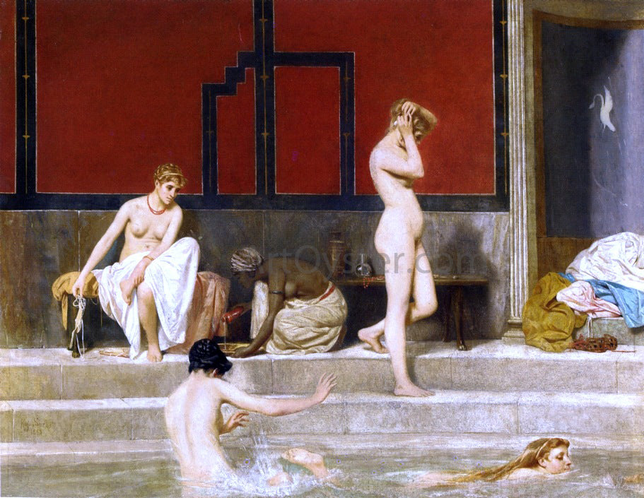 Raffaello Sorbi Elegant Ladies at the Baths - Hand Painted Oil Painting