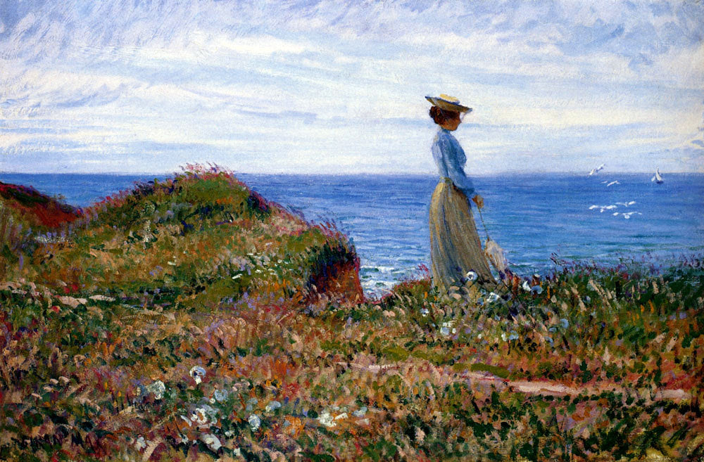 Leon Giran-Max Elegante A La Pointe De Crosnier, Saint-Briac (Bretagne) - Hand Painted Oil Painting