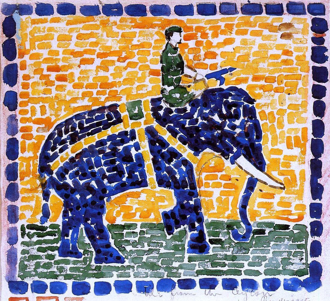 Maurice Prendergast Elephant - Hand Painted Oil Painting