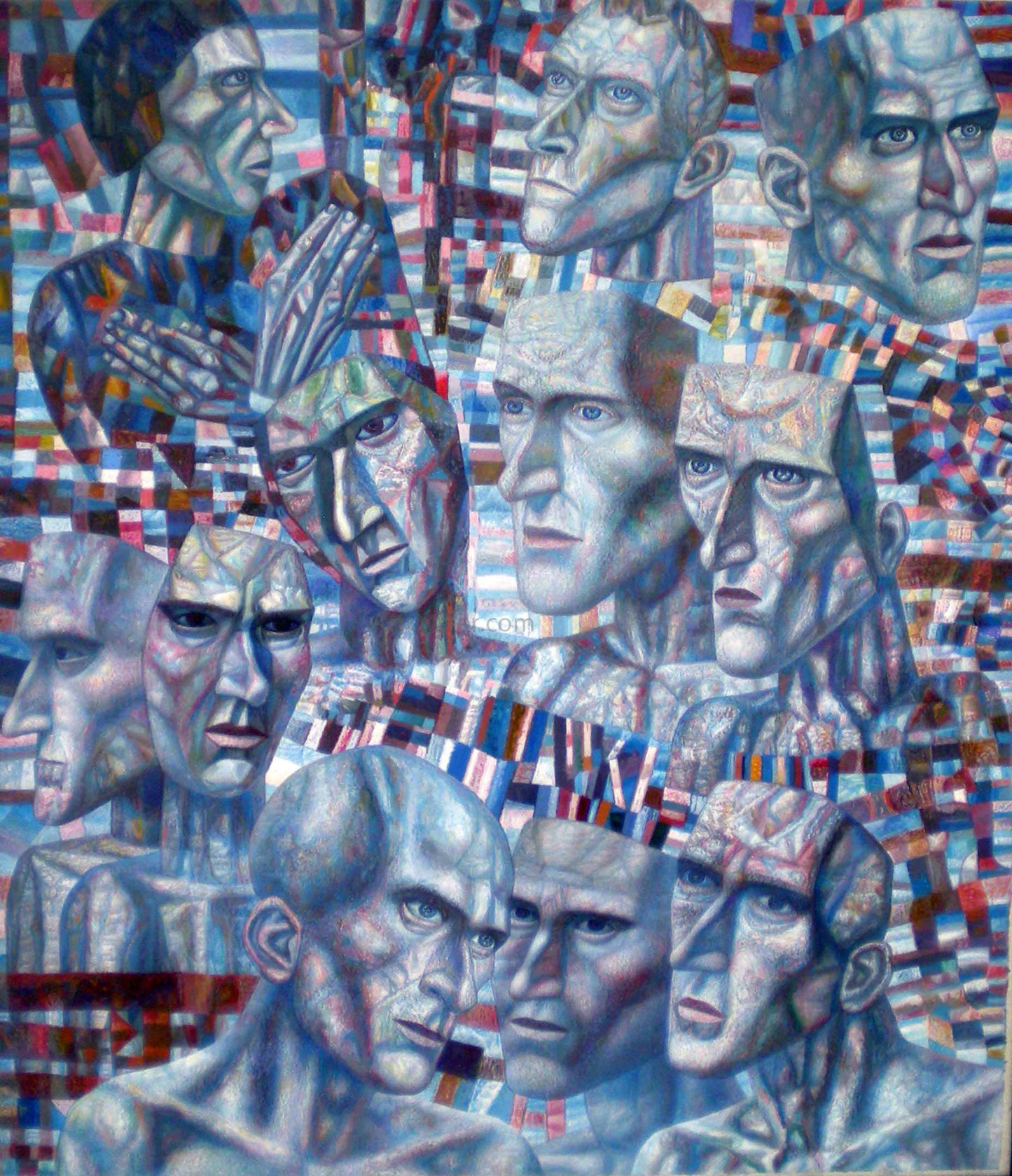  Pavel Filonov Eleven Heads - Hand Painted Oil Painting